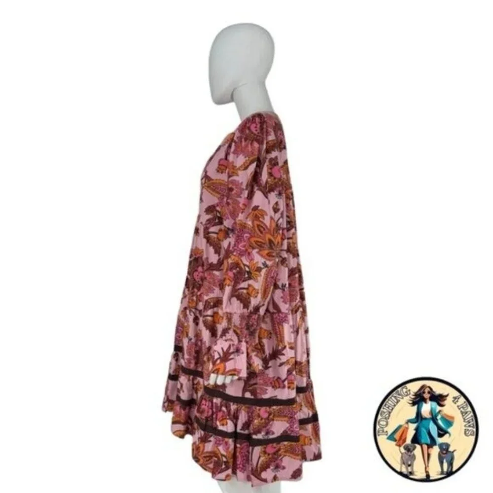 Tuckernuck NEW Pink Paisley Sunset Chintz Kenzo Beach Swim Coverup Size XS - Picture 7 of 8